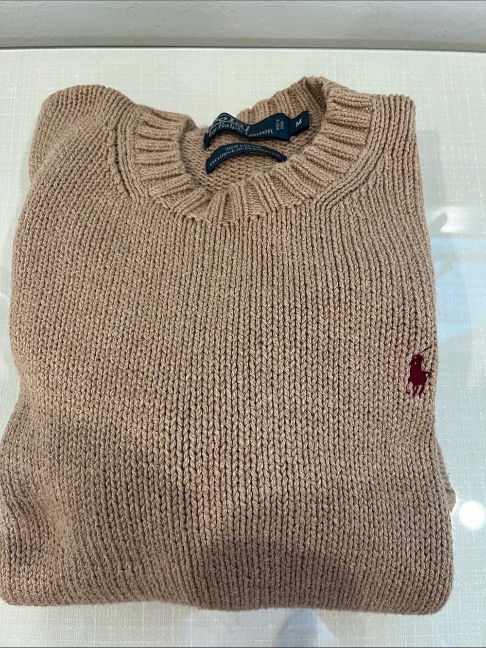 Polo By Ralph Lauren khaki crewneck sweater-Preppie - Picture 6 of 7